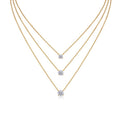 Frost Moissanite Layered Necklace in Gold-Tone Sterling Silver