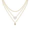 Harmony Moissanite Layered Heart Necklace in Gold-Tone Sterling Silver