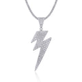 Thunder Moissanite Lightning Bolt Pendant Necklace in Sterling Silver