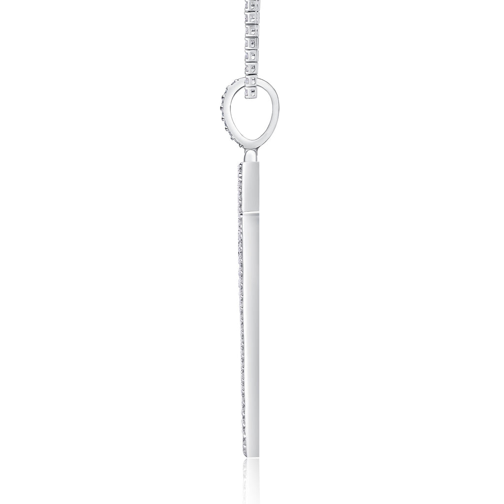 Thunder Moissanite Lightning Bolt Pendant Necklace in Sterling Silver