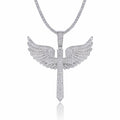 Seraph Moissanite Angel Wings Pendant Necklace in Sterling Silver