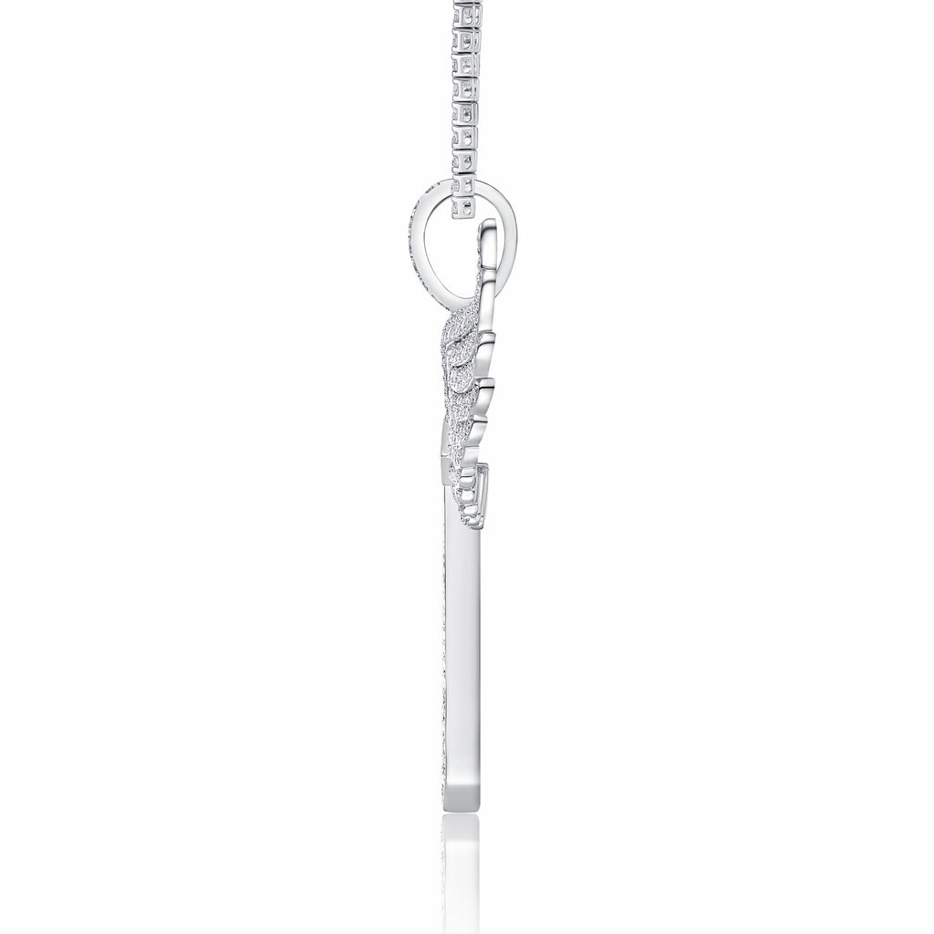 Seraph Moissanite Angel Wings Pendant Necklace in Sterling Silver