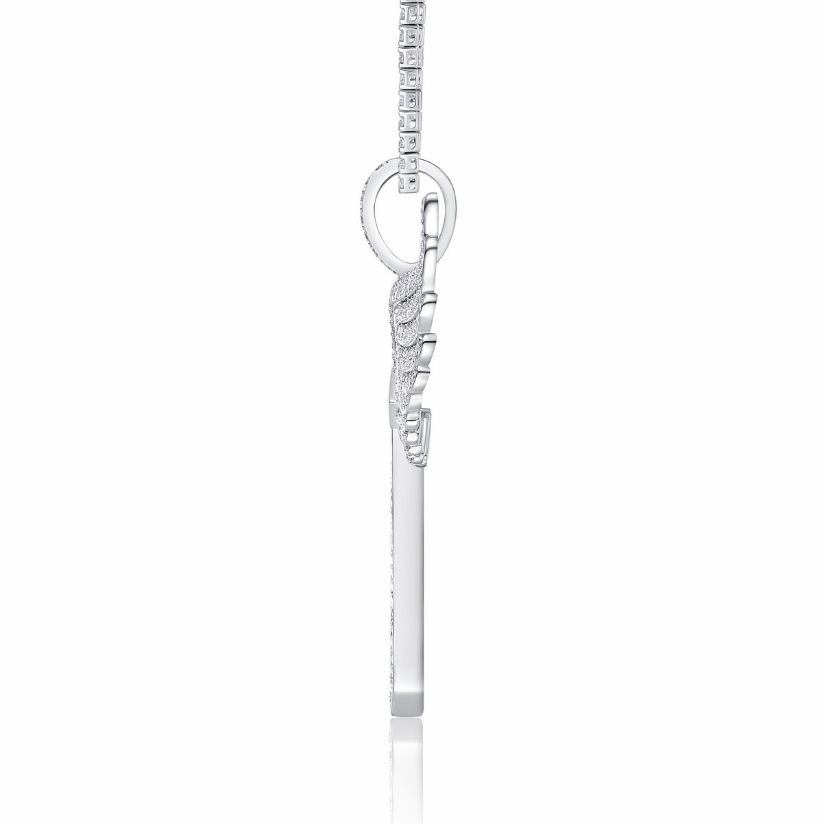 Seraph Moissanite Angel Wings Pendant in Sterling Silver