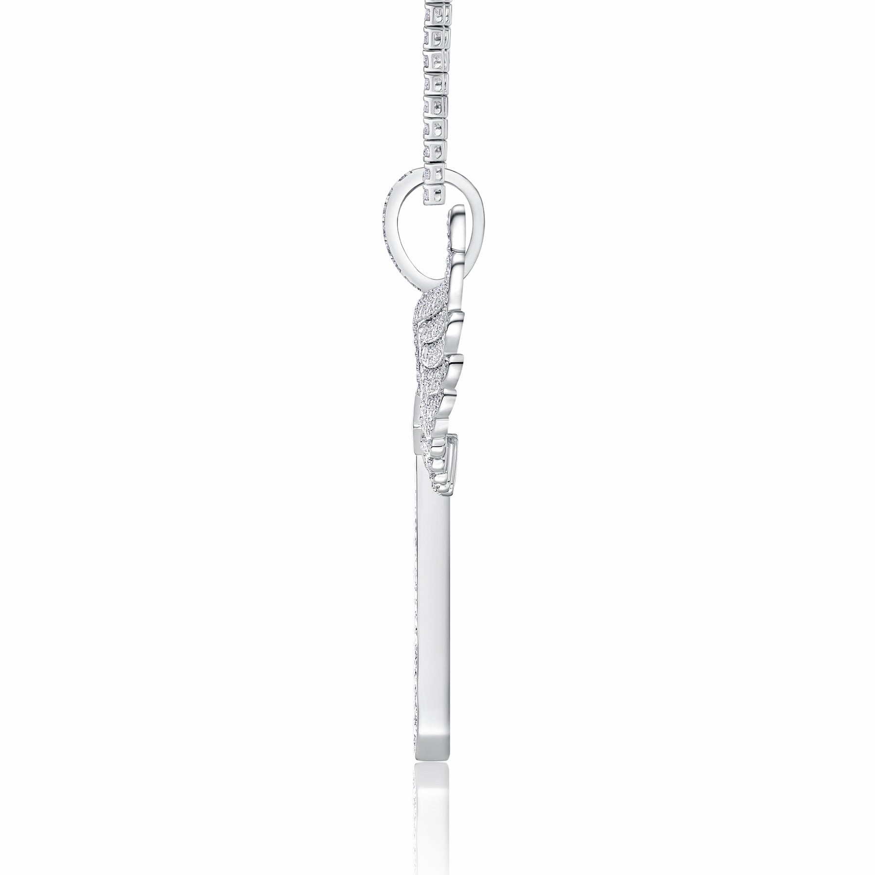 Seraph Moissanite Angel Wings Pendant Necklace in Sterling Silver