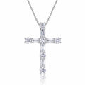 Faithlight Moissanite Cross Necklace in Sterling Silver