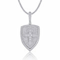 Aegis Moissanite Shield Pendant Necklace in Sterling Silver
