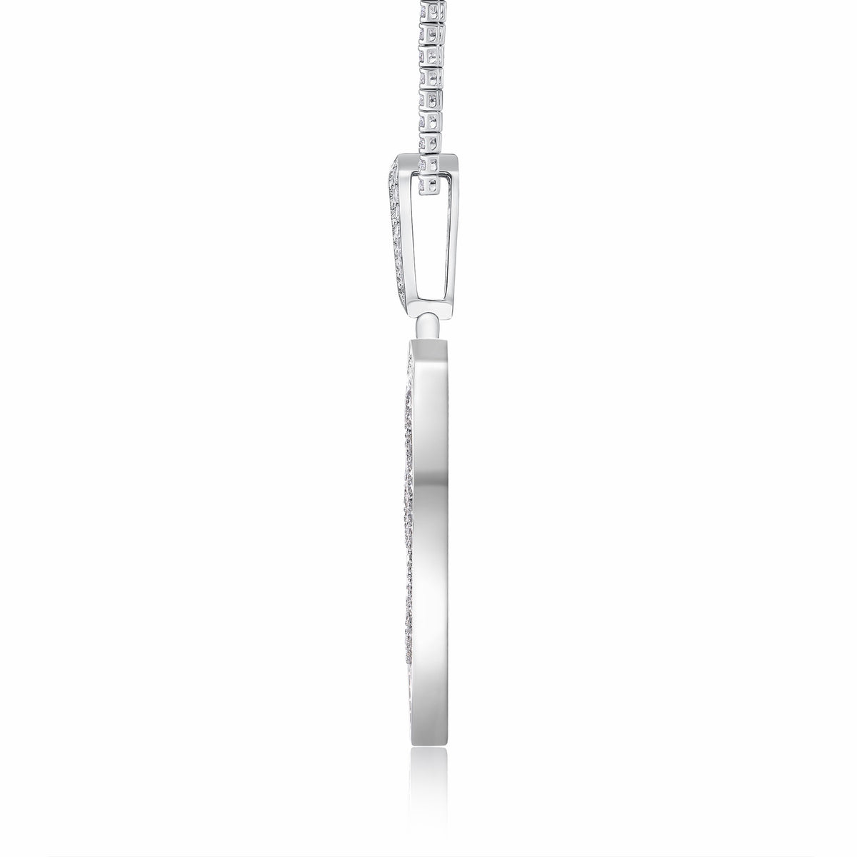 Aegis Moissanite Shield Pendant in Sterling Silver
