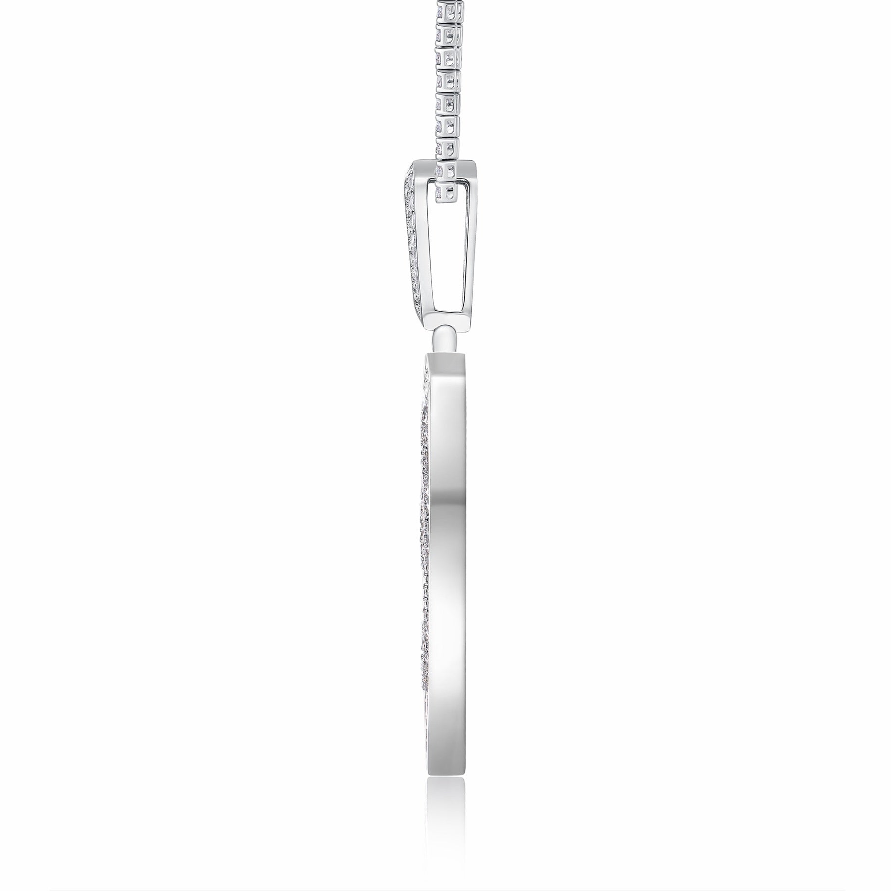 Aegis Moissanite Shield Pendant Necklace in Sterling Silver