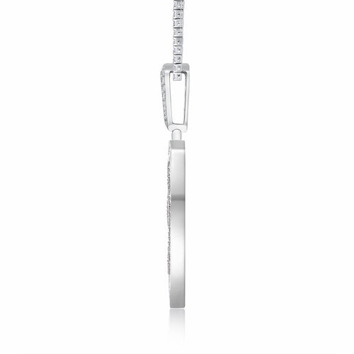 Aegis Moissanite Shield Pendant Necklace in Sterling Silver