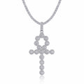 Ankh Moissanite Ankh Pendant Necklace in Sterling Silver