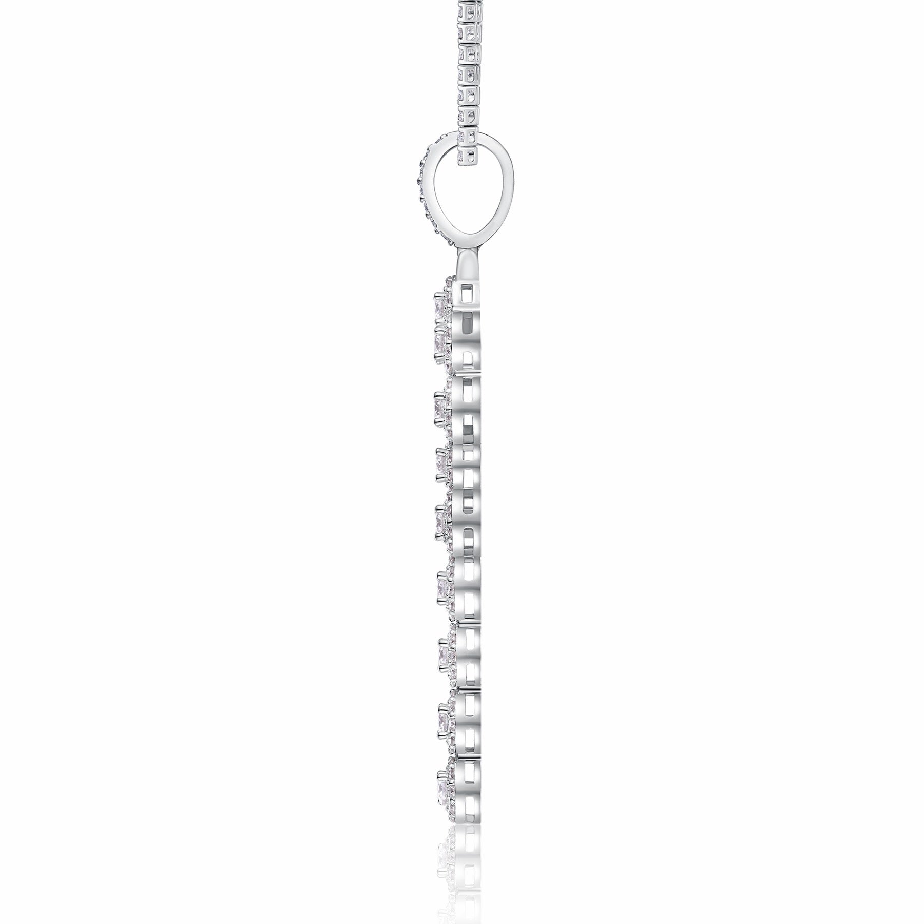 Ankh Moissanite Ankh Pendant Necklace in Sterling Silver