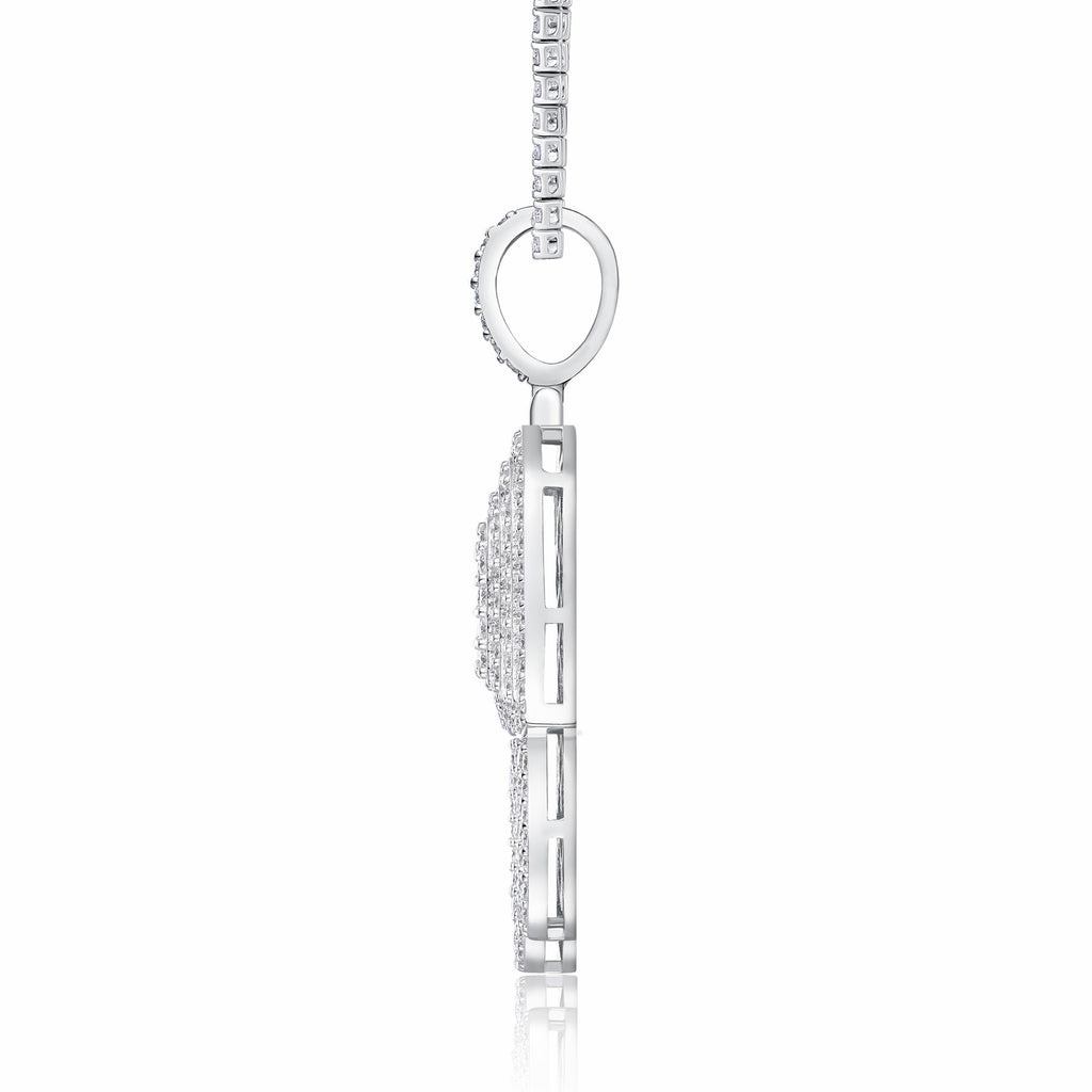 Hamsa Moissanite Hamsa Pendant Necklace in Sterling Silver