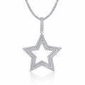 Sirius Moissanite Six-Point Star Pendant Necklace in Sterling Silver