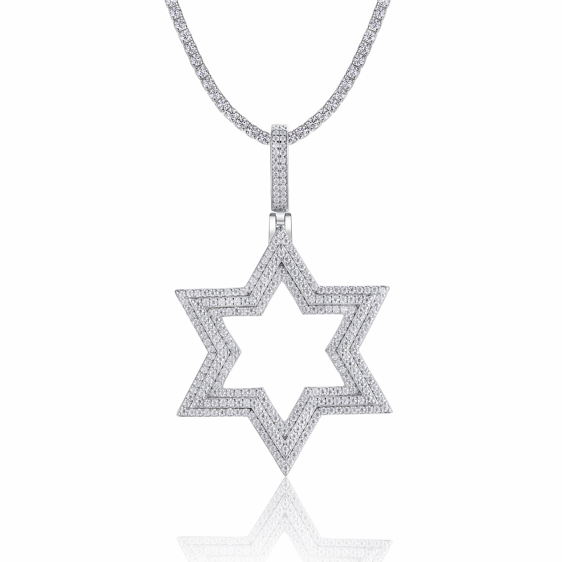 Nova Moissanite Star Pendant Necklace in Sterling Silver