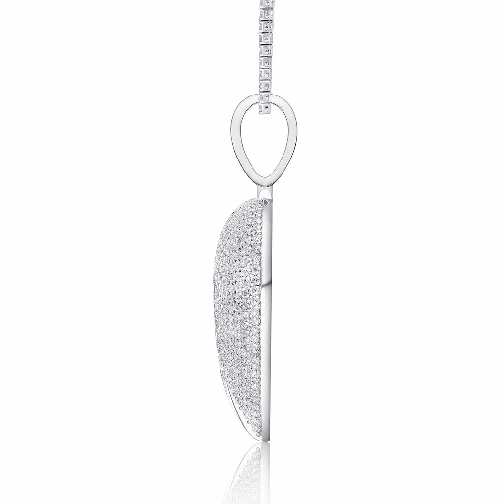 Pulse Moissanite Heart Pendant Necklace in Sterling Silver
