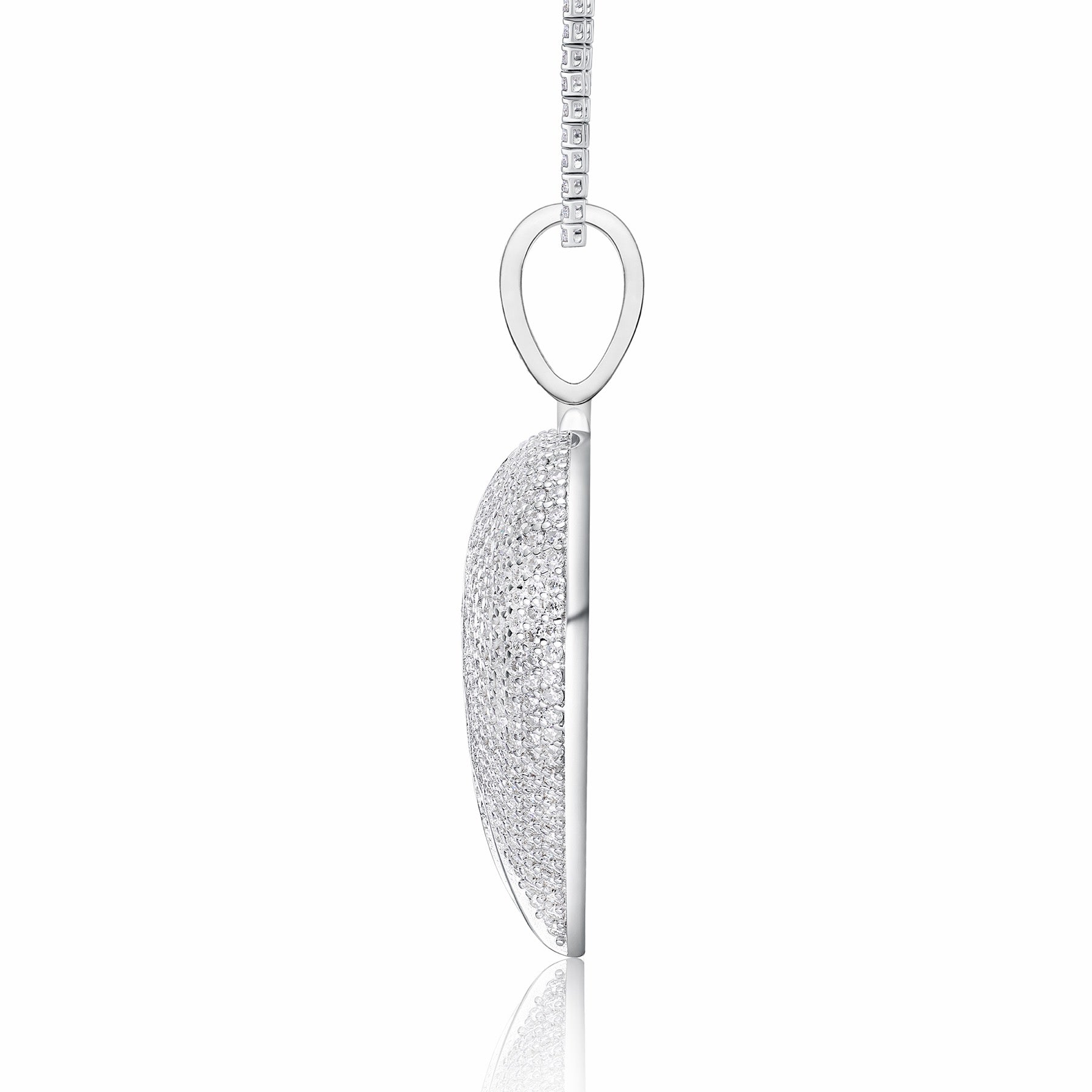 Pulse Moissanite Heart Pendant Necklace in Sterling Silver