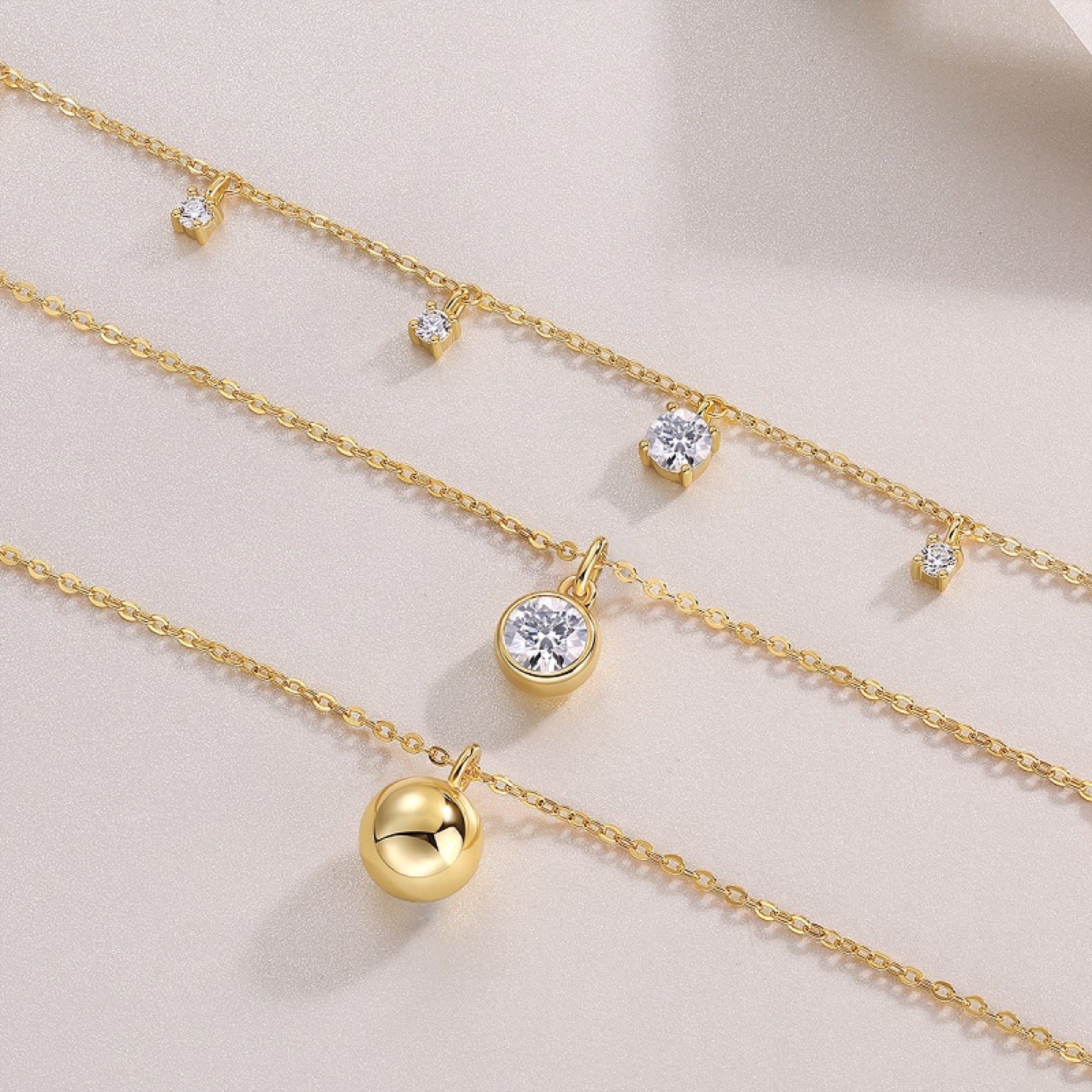 Venus 1 Carat Moissanite Layered Star Necklace in Gold-Tone Sterling Silver