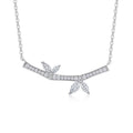 Laurel Moissanite Curved Bar Necklace in Sterling Silver