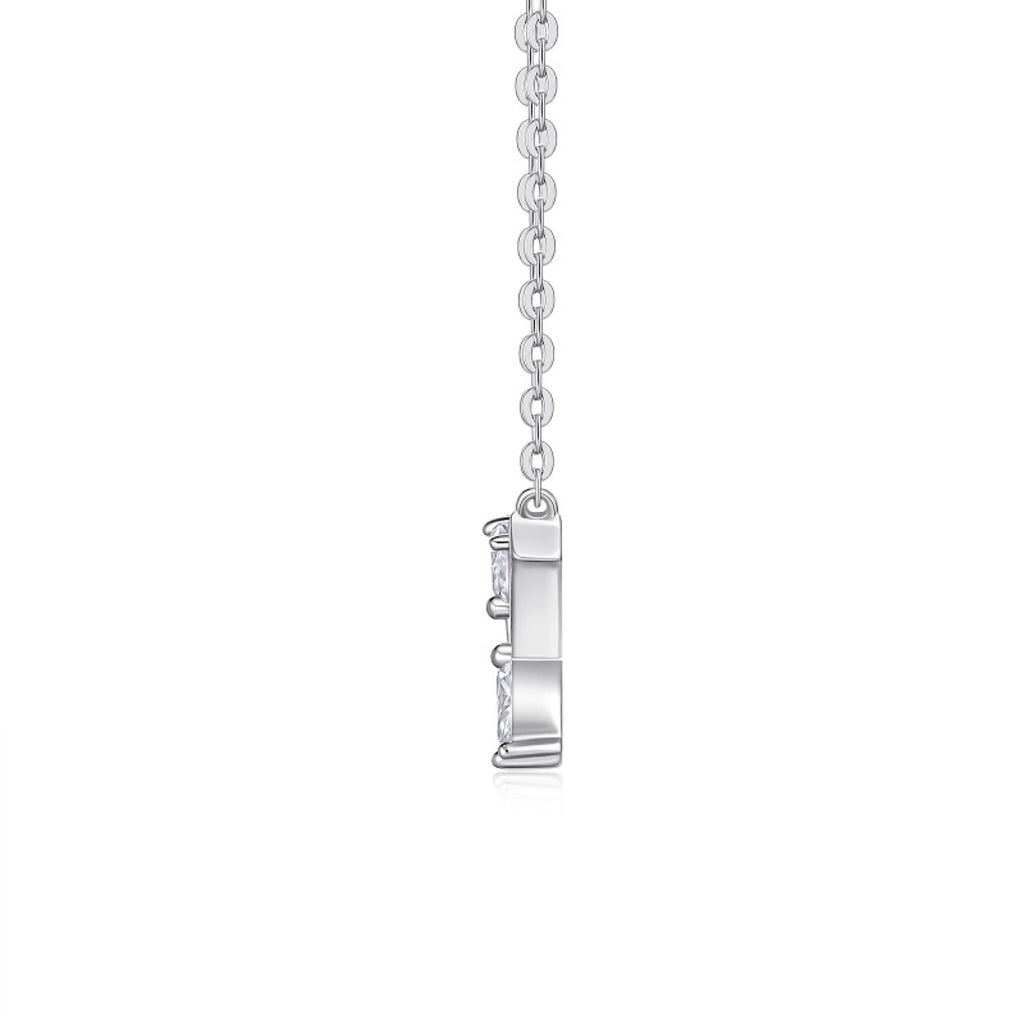 Laurel Moissanite Curved Bar Necklace in Sterling Silver