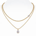 Seafoam Moissanite Layered Necklace in Gold-Tone Sterling Silver
