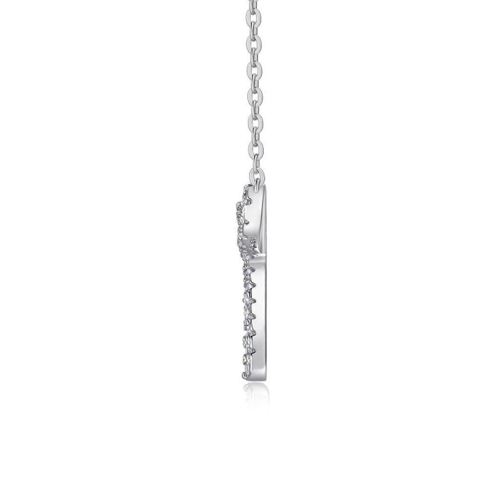 Coquette Moissanite Bow Pendant Necklace in Sterling Silver