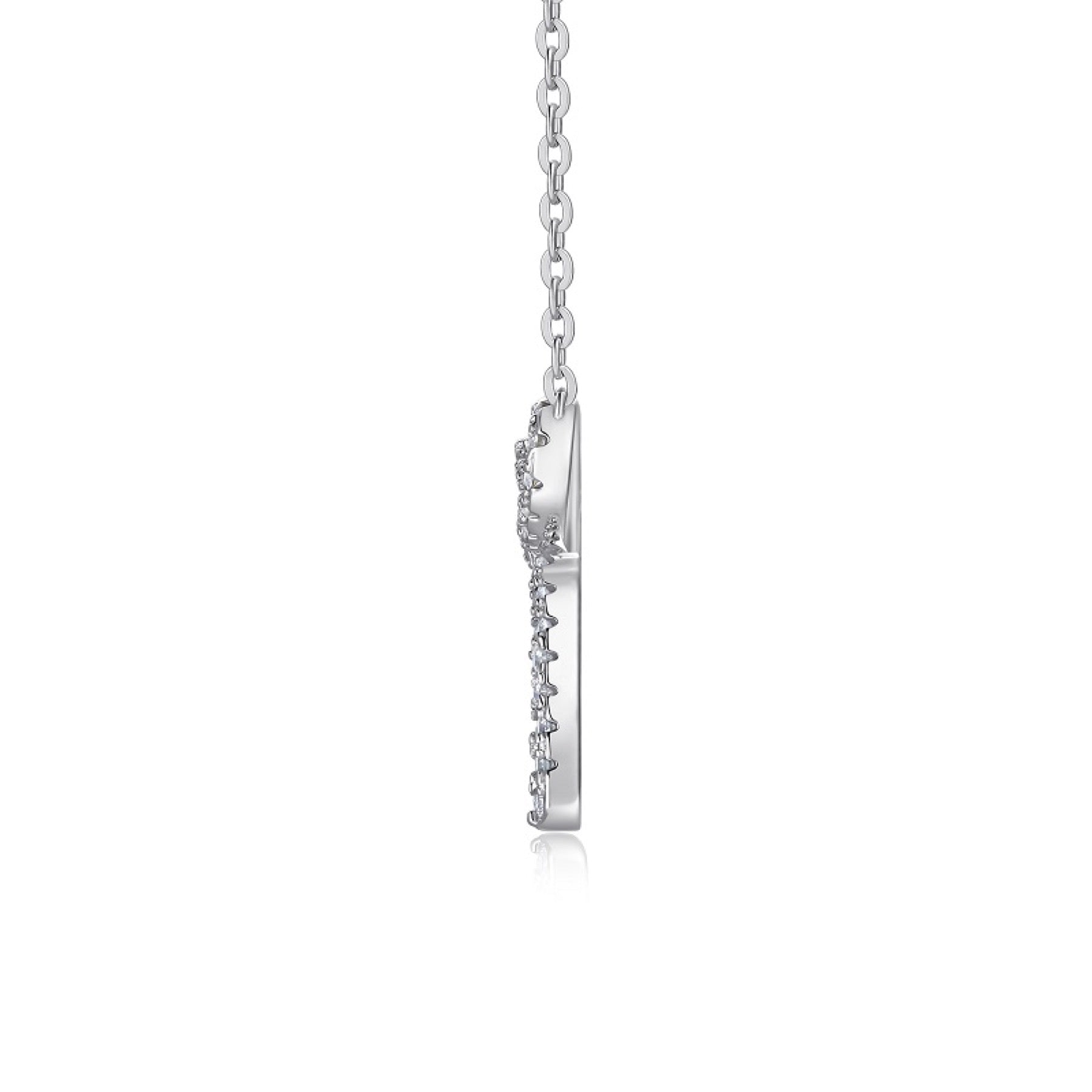 Coquette Moissanite Bow Pendant Necklace in Sterling Silver