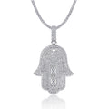 Khamsa Moissanite Hamsa Pendant Necklace in Sterling Silver