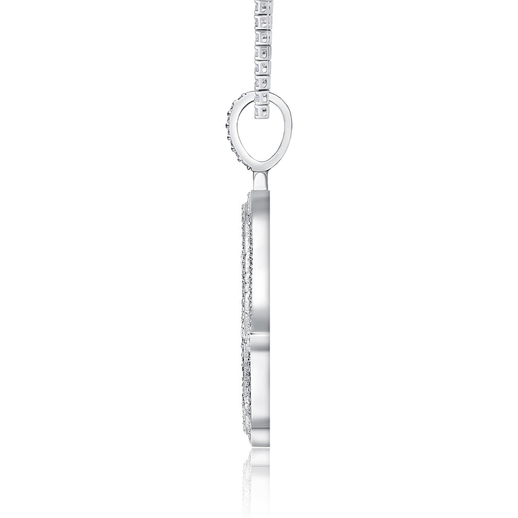 Khamsa Moissanite Hamsa Pendant Necklace in Sterling Silver