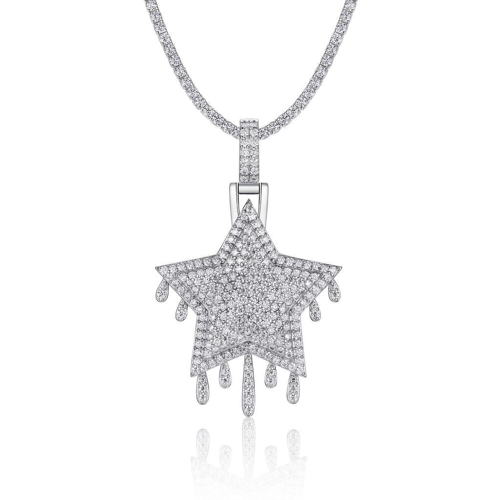 Sovereign Moissanite Crown Pendant Necklace in Sterling Silver
