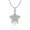Sovereign Moissanite Crown Pendant Necklace in Sterling Silver