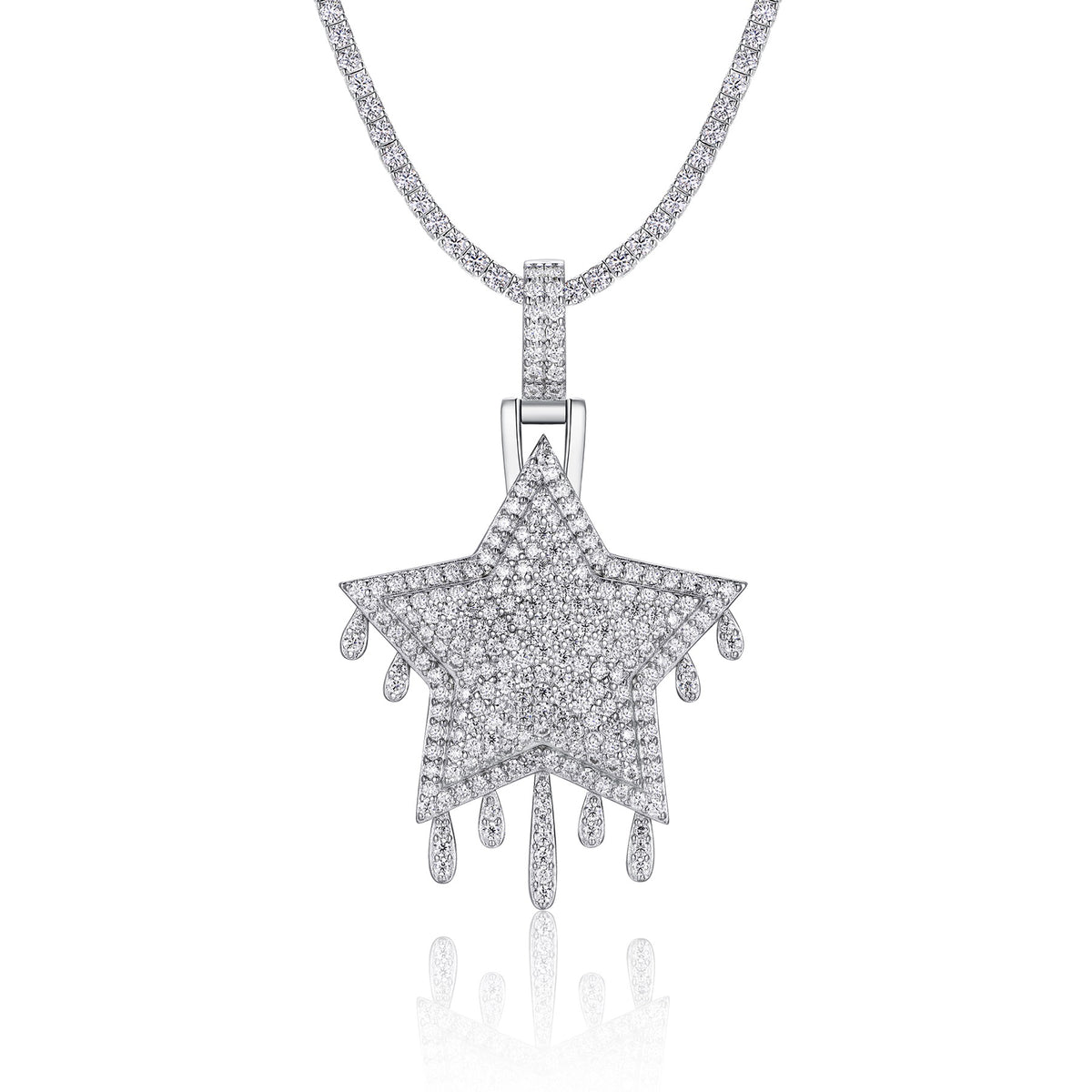 Sovereign Moissanite Crown Pendant in Sterling Silver