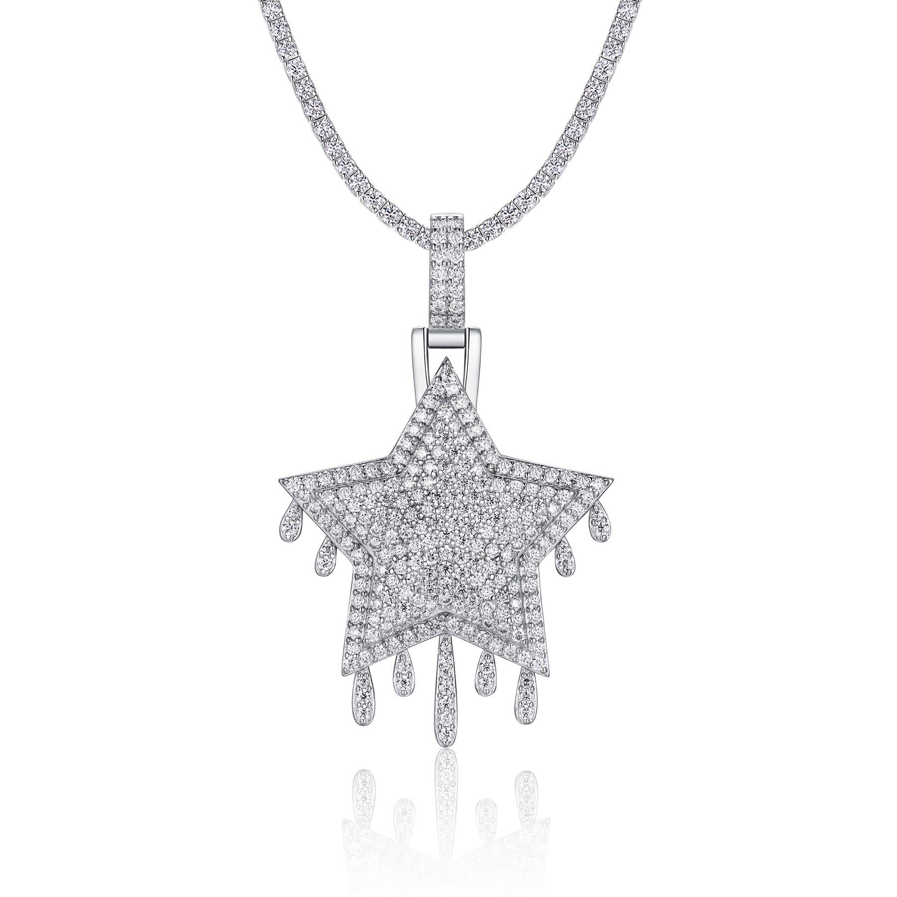 Sovereign Moissanite Crown Pendant Necklace in Sterling Silver