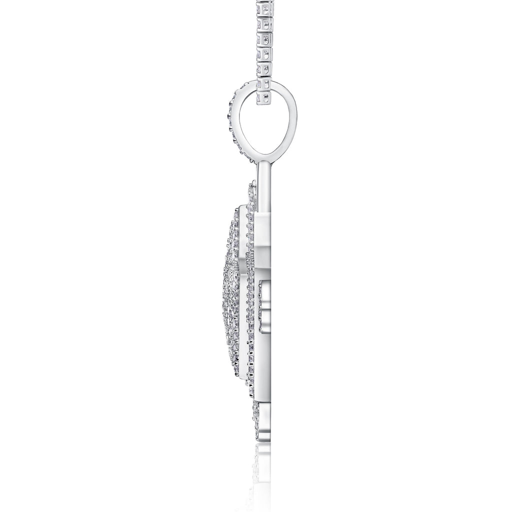 Sovereign Moissanite Crown Pendant Necklace in Sterling Silver