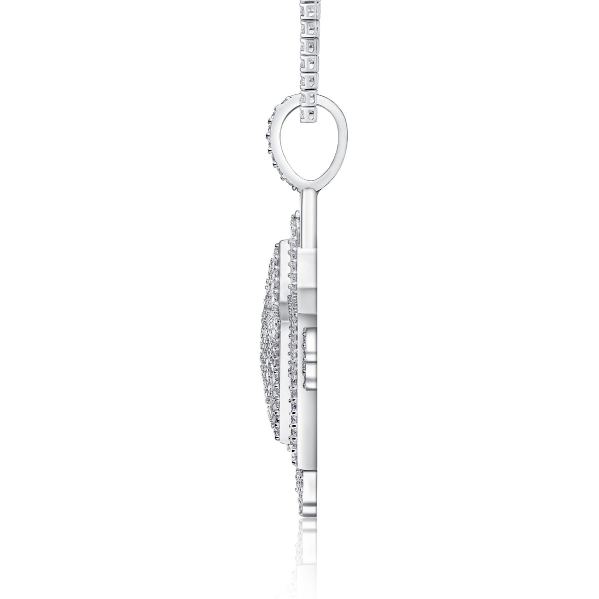 Sovereign Moissanite Crown Pendant in Sterling Silver