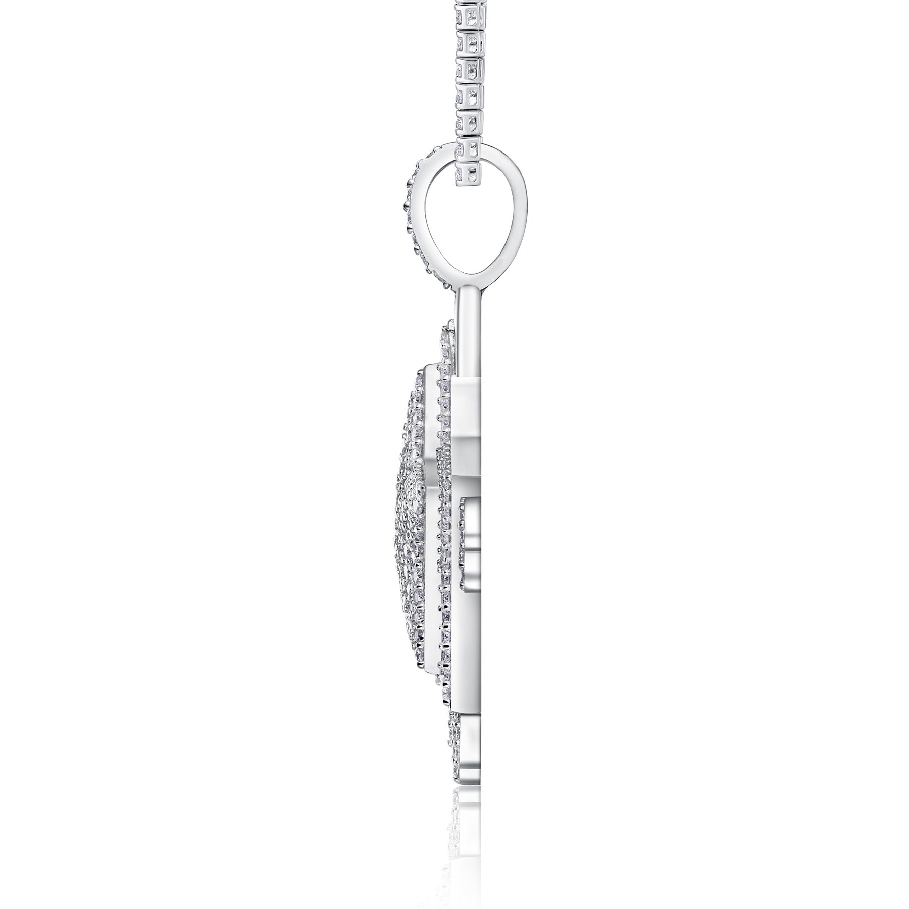 Sovereign Moissanite Crown Pendant Necklace in Sterling Silver