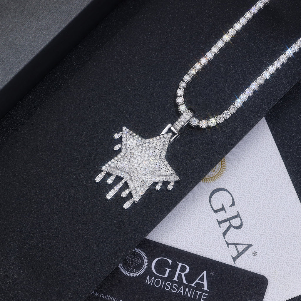 Sovereign Moissanite Crown Pendant Necklace in Sterling Silver