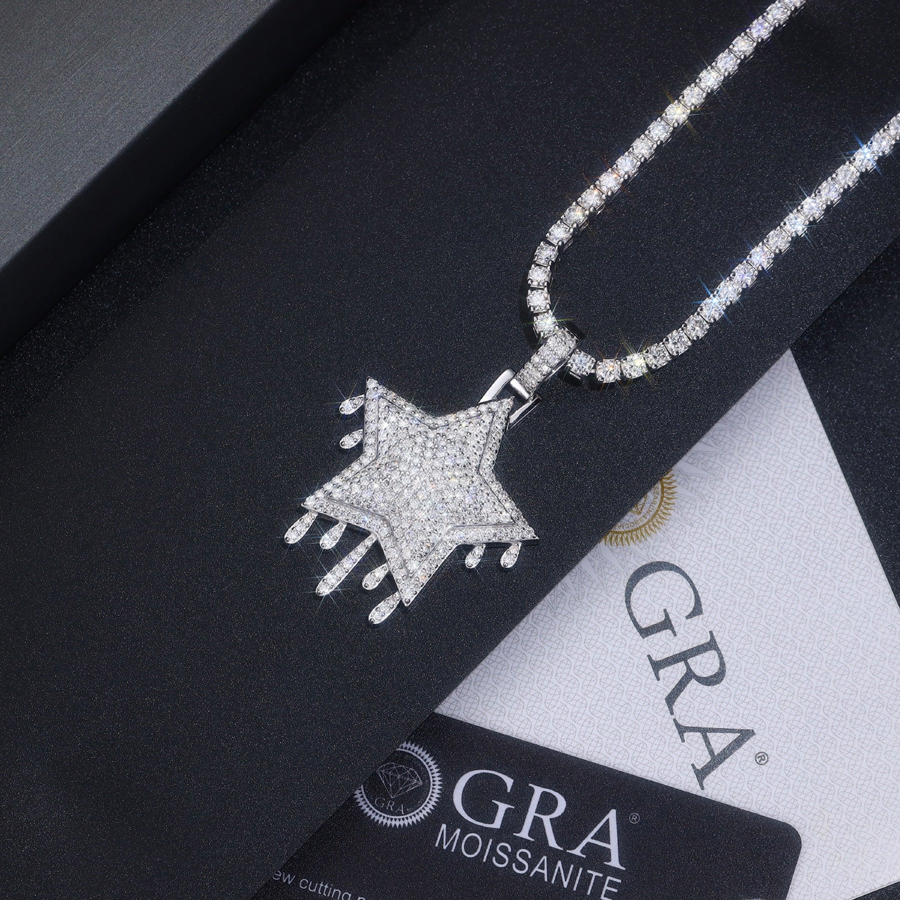 Sovereign Moissanite Crown Pendant Necklace in Sterling Silver