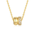 Bond Moissanite Interlocking Ring Pendant Necklace in Gold-Tone Sterling Silver