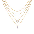 Stardream Moissanite Layered Necklace in Gold-Tone Sterling Silver