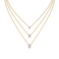 Trinity Moissanite Layered Necklace in Gold-Tone Sterling Silver