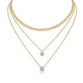 Gemini 2 Carat Moissanite Layered Necklace in Gold-Tone Sterling Silver
