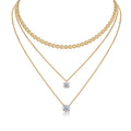 Gemini 2 Carat Moissanite Layered Necklace in Gold-Tone Sterling Silver