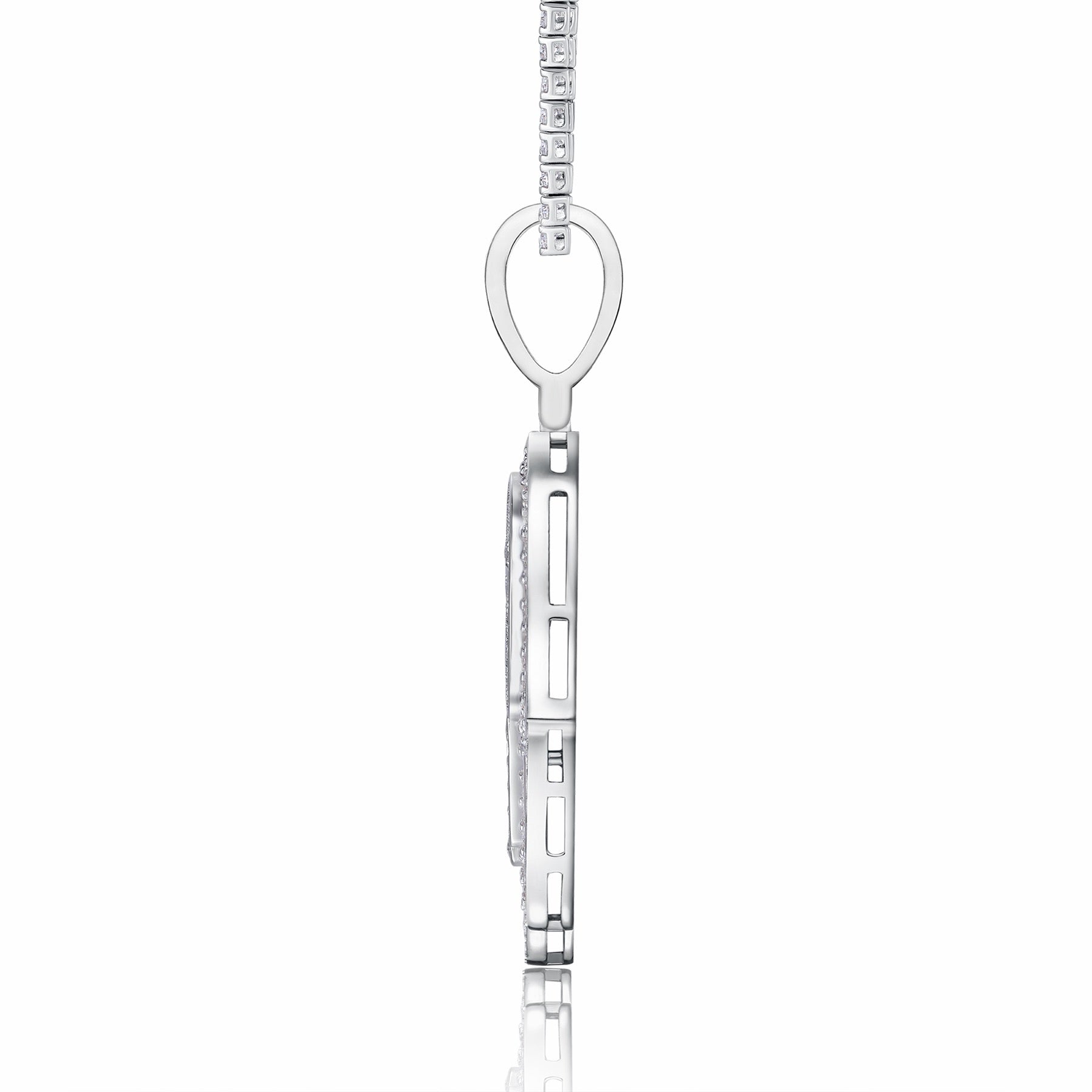 Mano Moissanite Hamsa Pendant Necklace in Sterling Silver