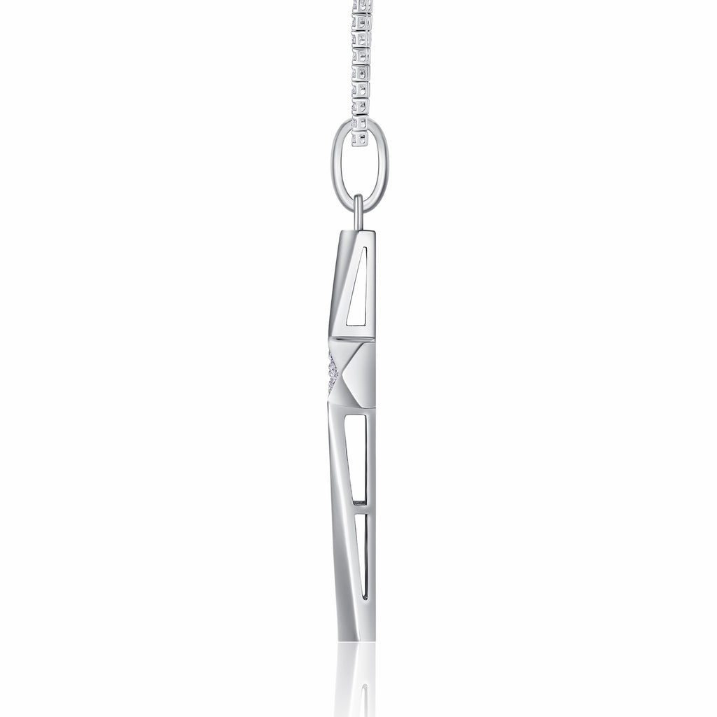 Polaris Moissanite North Star Pendant Necklace in Sterling Silver