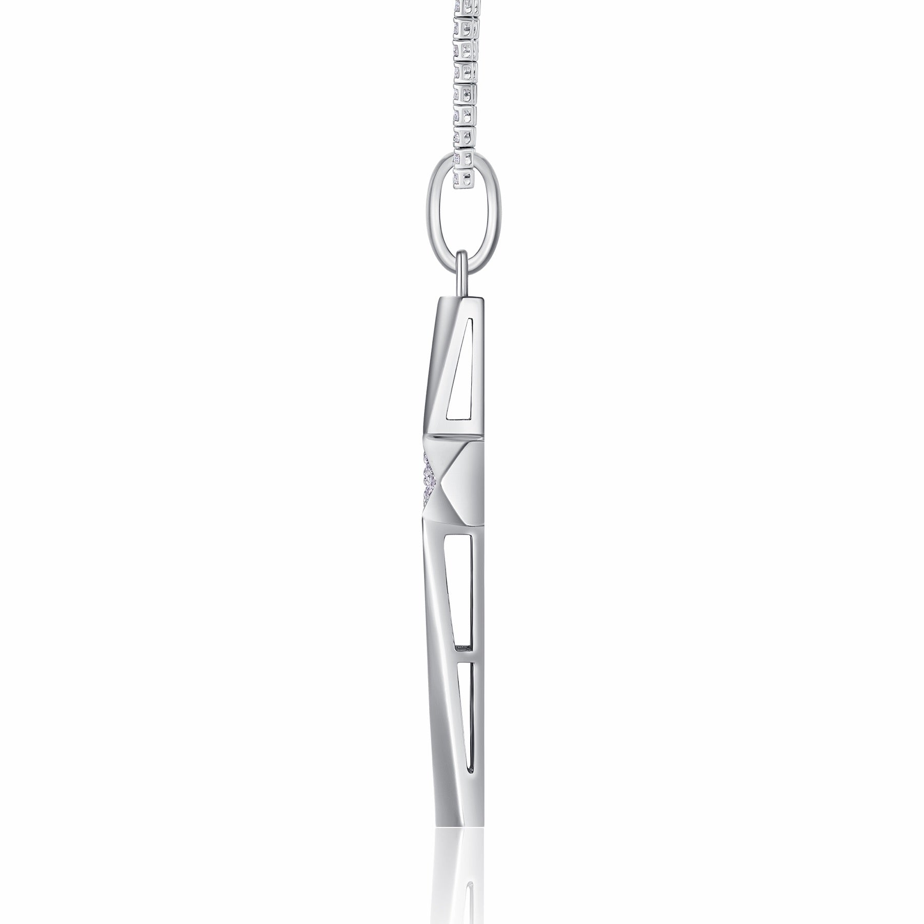 Polaris Moissanite North Star Pendant Necklace in Sterling Silver