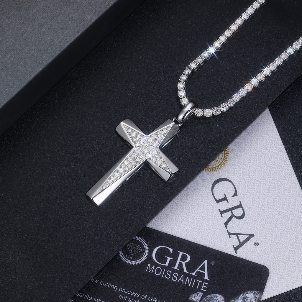 Polaris Moissanite North Star Pendant Necklace in Sterling Silver