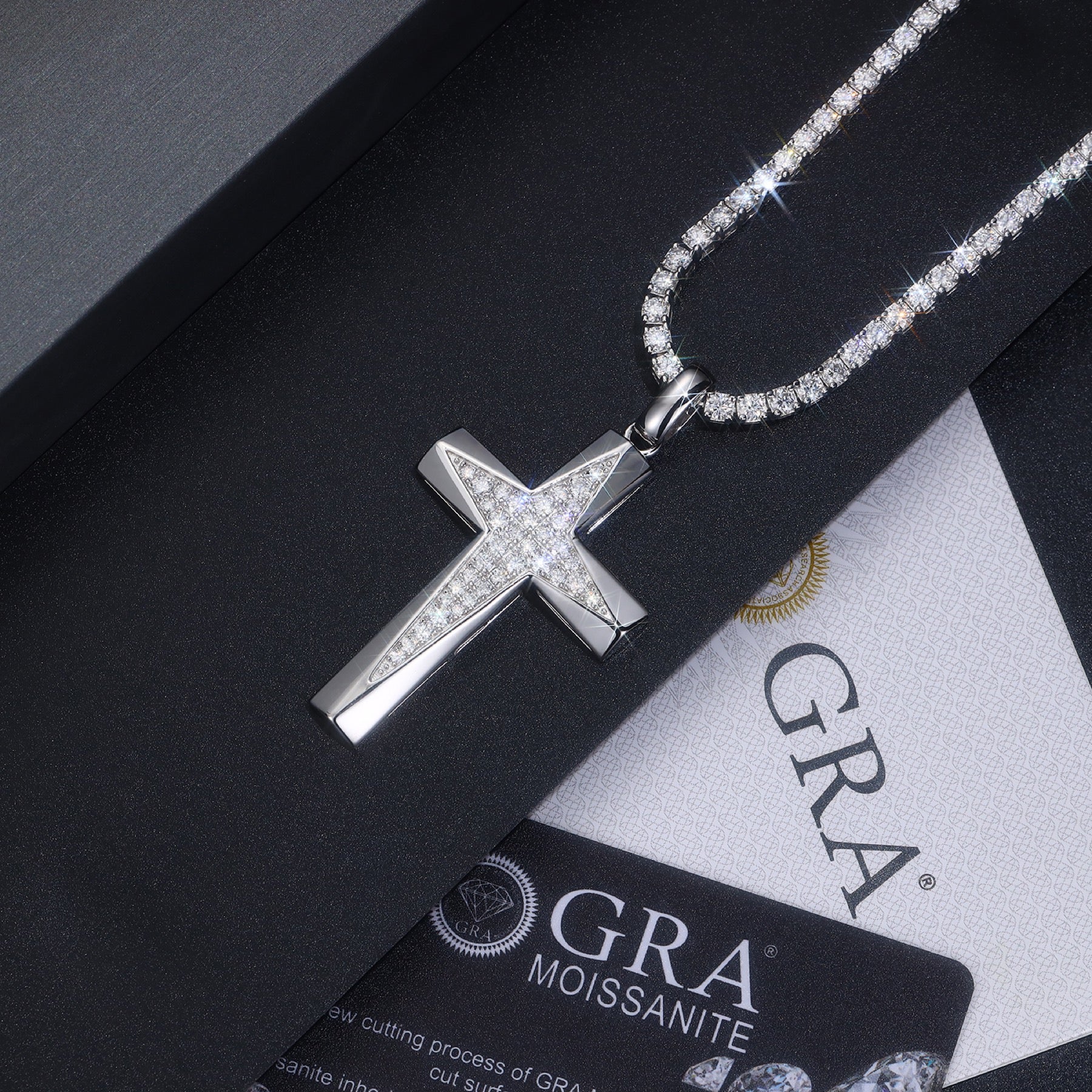 Polaris Moissanite North Star Pendant Necklace in Sterling Silver