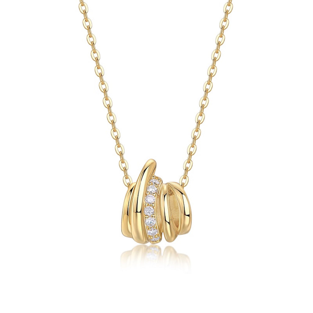 Nexus Moissanite Knot Pendant Necklace in Gold-Tone Sterling Silver
