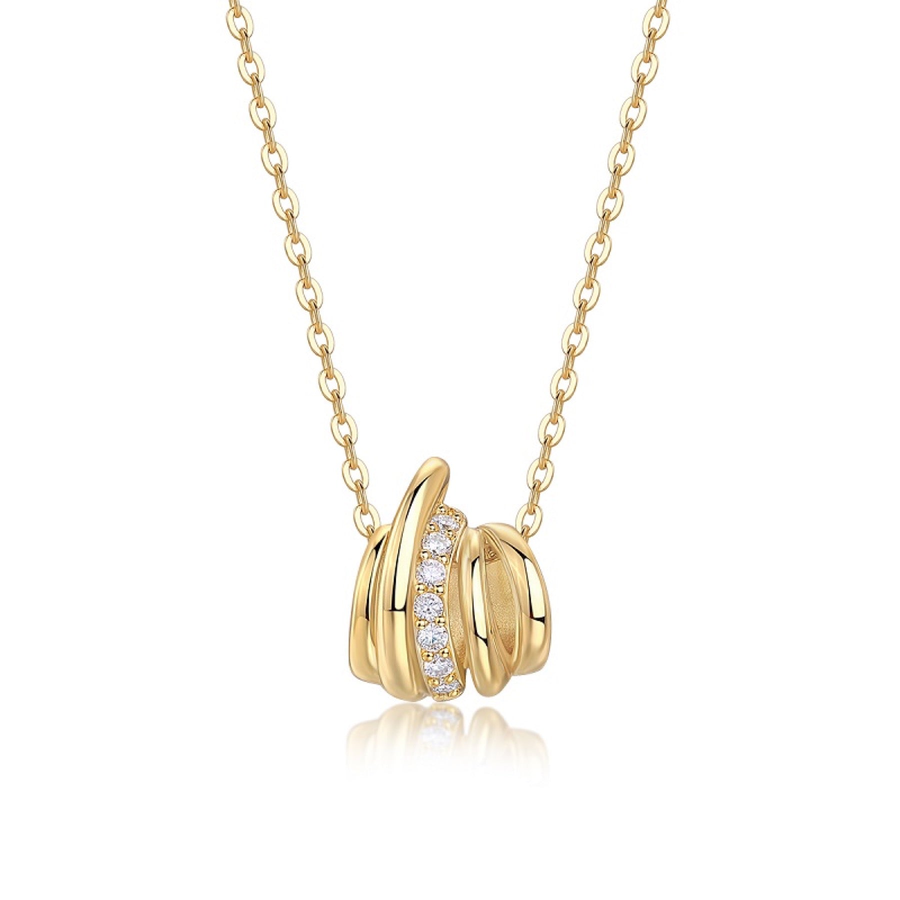 Nexus Moissanite Knot Pendant Necklace in Gold-Tone Sterling Silver
