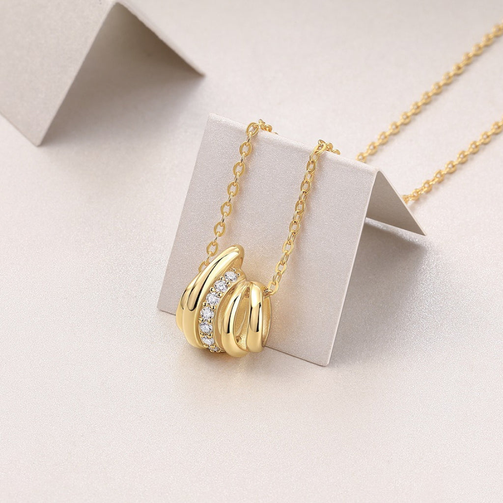 Nexus Moissanite Knot Pendant Necklace in Gold-Tone Sterling Silver